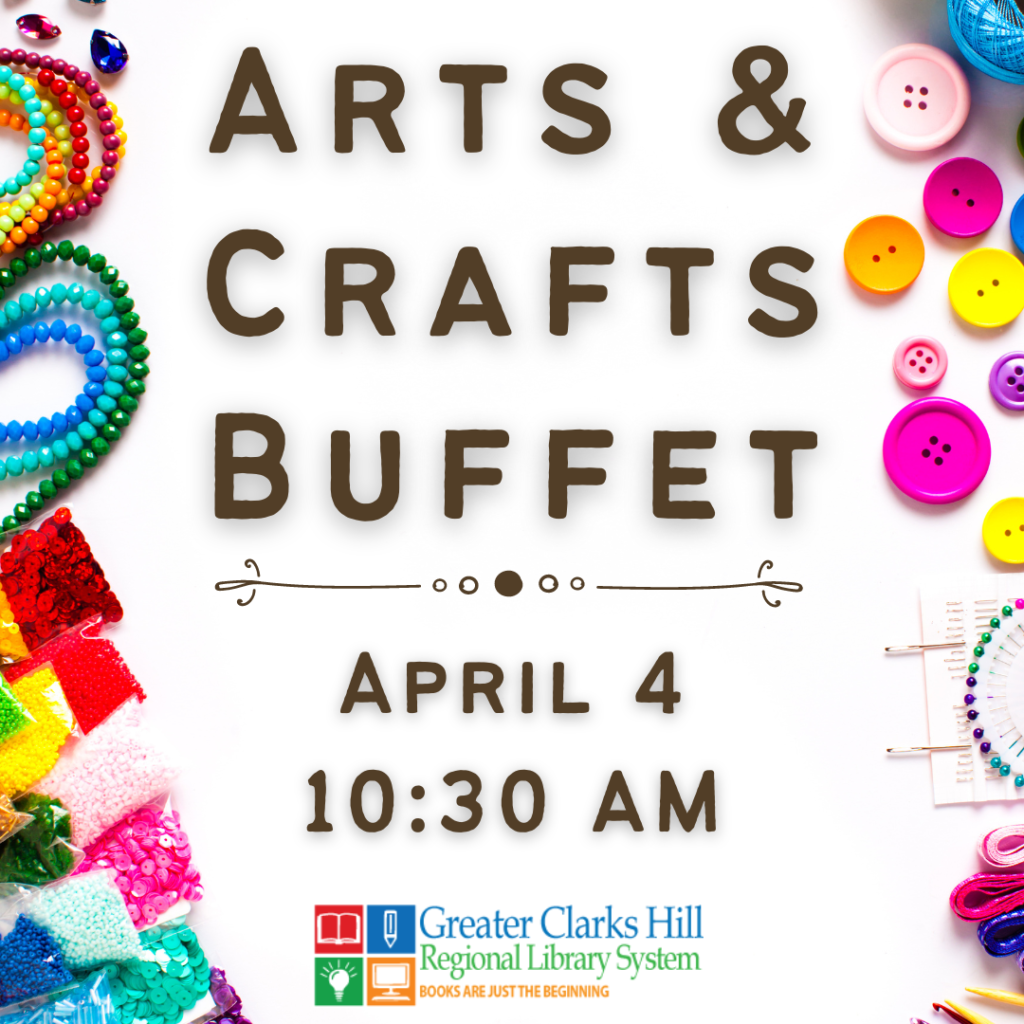 arts and crafts buffet april 4 10:30 am